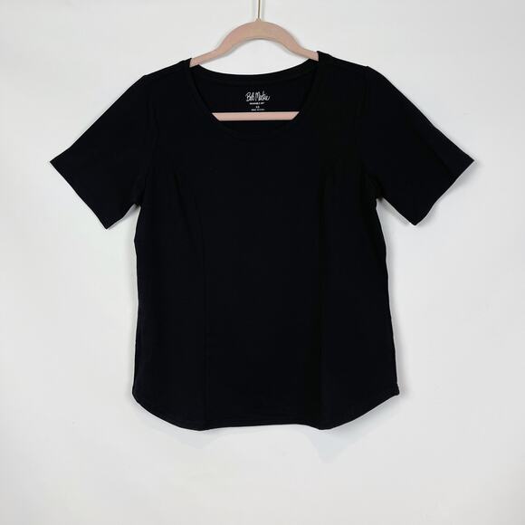 Bob Mackie Wearable Art Womens Scoopneck Shortsleeve Tee XS Black NWT - Picture 4 of 7